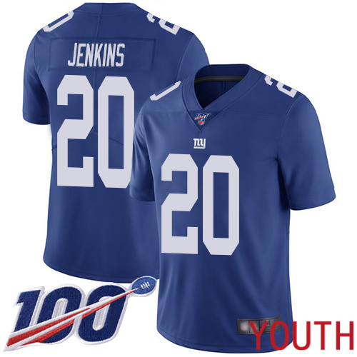 Youth New York Giants #20 Janoris Jenkins Royal Blue Team Color Vapor Untouchable Limited Player 100th Season Football NFL Jersey